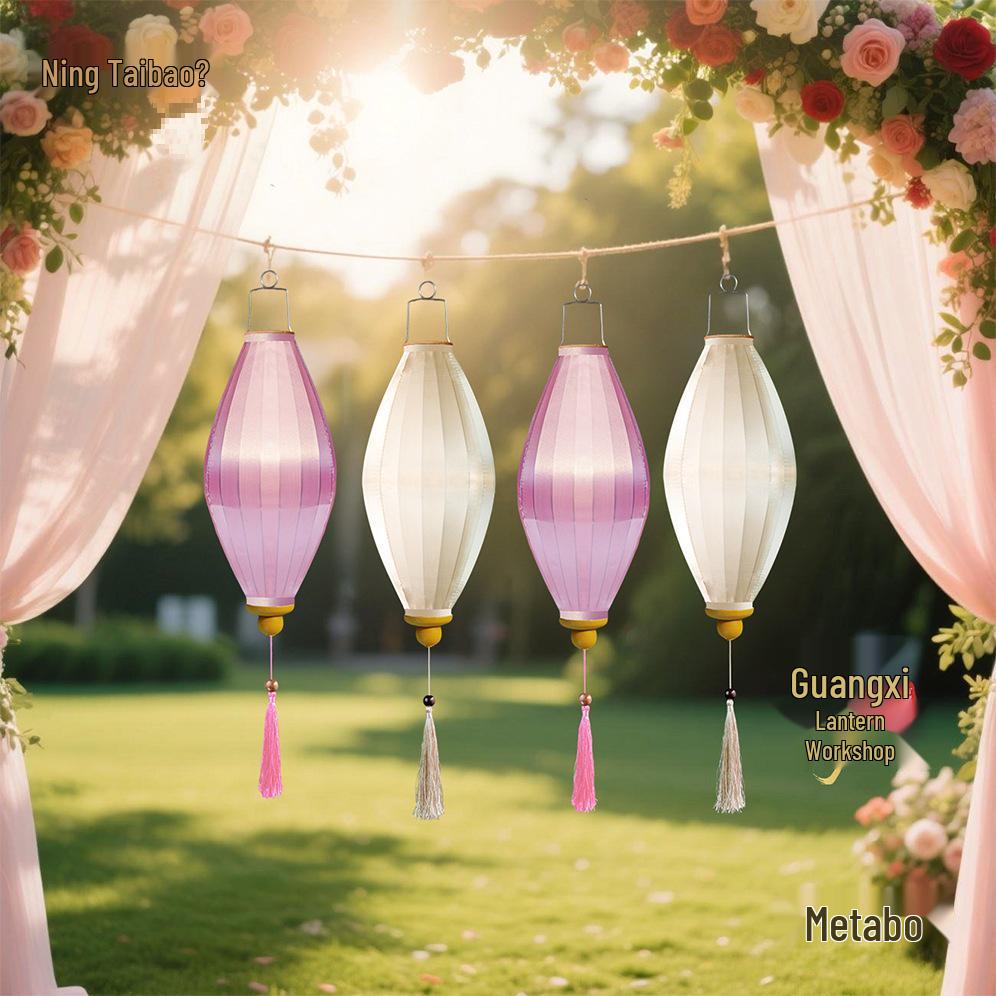 

Silk Olive Lantern: Nanyang-Inspired Chinese Style for Weddings & Hotel Decor зелёный