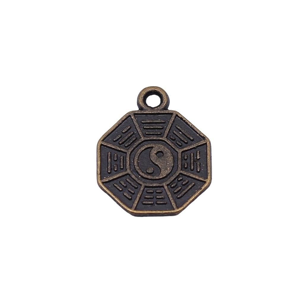 Yin Yang Charms Antique Alloy Lotus Pendants For Spiritual Zen Jewelry Accessories