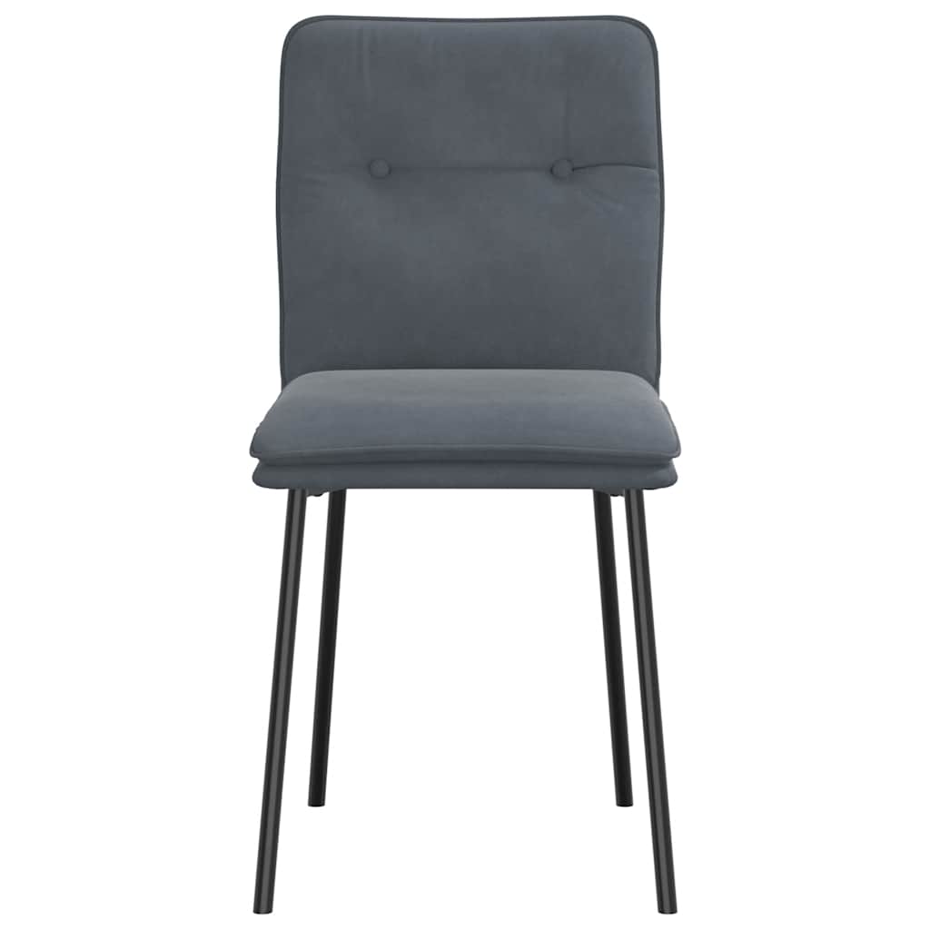 Dining Chairs, 4 Pcs, Dark Gray, Upholstered In Velvet