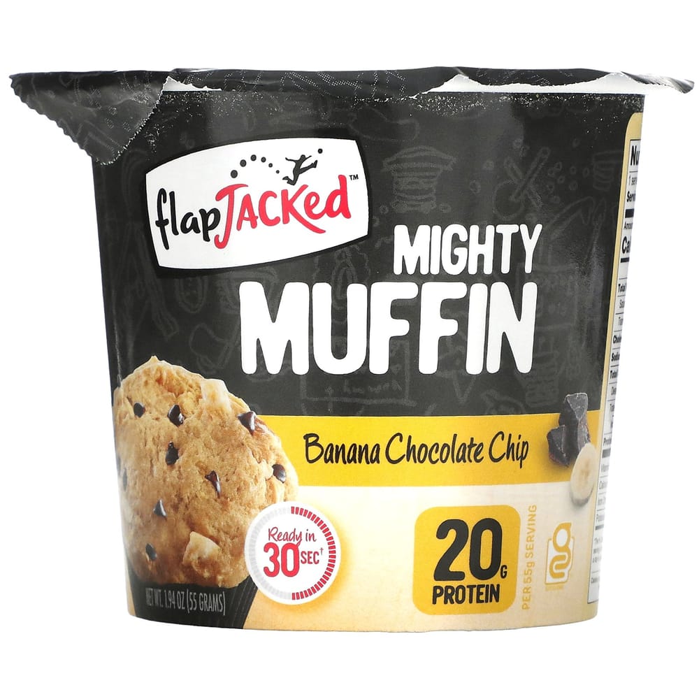 iHerb FlapJack Mighty Muffin, Probiotic-Enriched Banana Chocolate Chip, 55g (1.94oz)