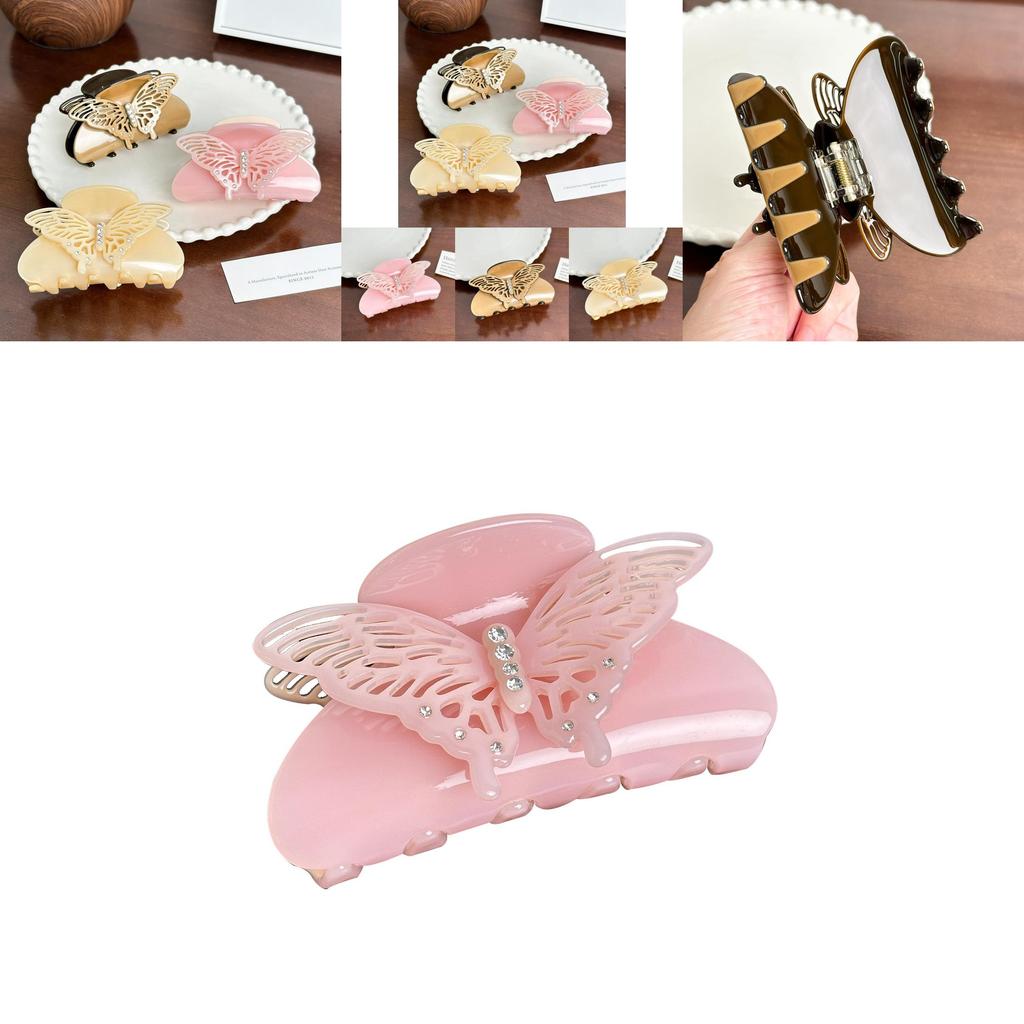 Elegante Acetat Schmetterlings Haarspange mit Strassdetails für stilvolle Hochsteckfrisuren