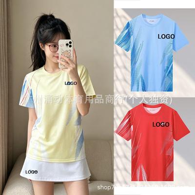 Quick-Dry Badminton Shirt Men Women Team Sportswear Breathable Athletic Top Training Uniform