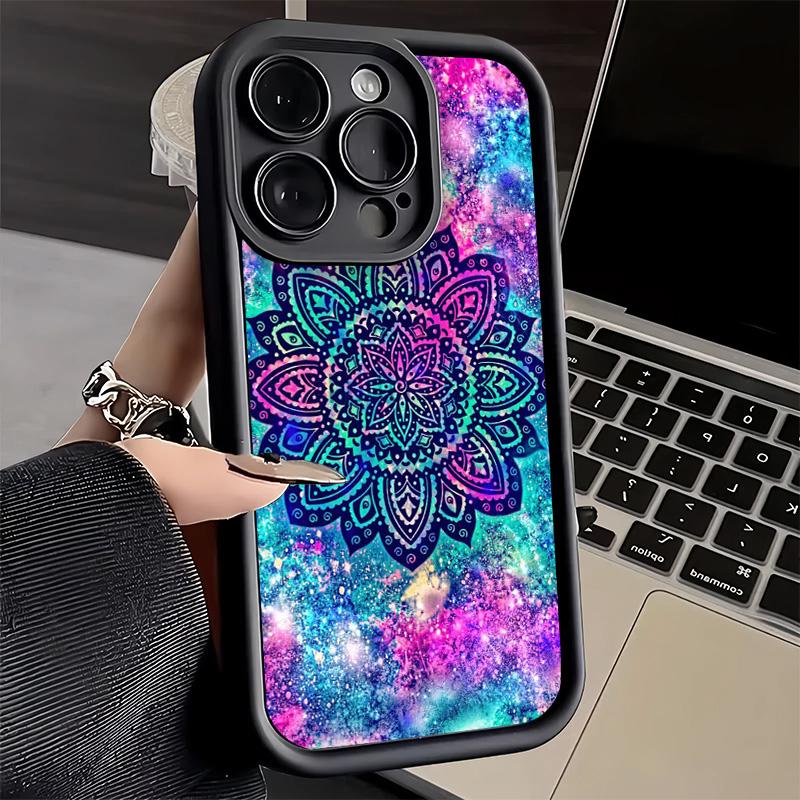 Phone Case for iPhone 17 Air 16E 15 16 Pro Max Mandala Sunflower Dreamy Style Cover 14 Plus 13 12 Mini Soft Shell Silicone Funda