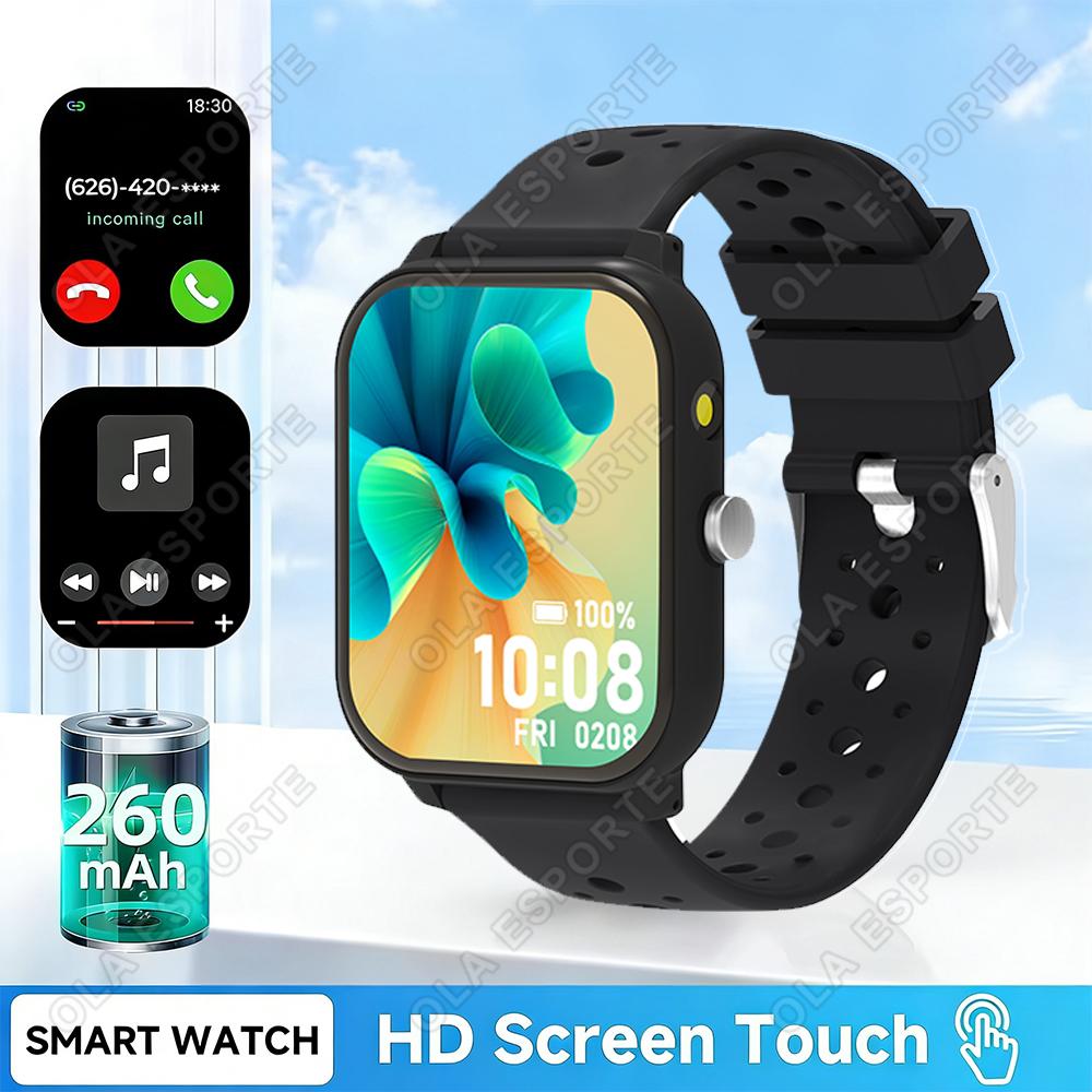 Game Smart Watch 1.83'' Bluetooth Call Sports Mode Music/Camera Control LED Flashlight Long Battery Watch for Android/IOS HT30