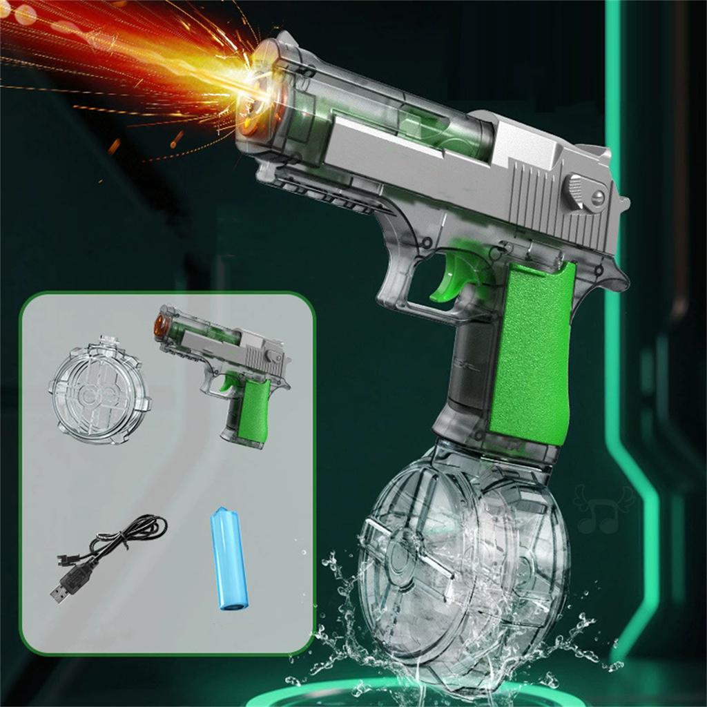 Electric Water Gun Toy for Kids and Adults Summer Outdoor Pool Beach Backyard Water Fight Game Essential Water Blaster with Drum Magazine