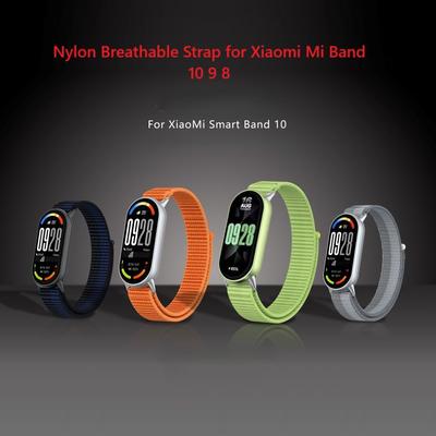 Nylonový prodyšný řemínek pro Xiaomi Mi Band 10 9 8 Náramek Měkký náramek Correa pro Mi Smartwatch Band 9 10 s kovovým konektorem