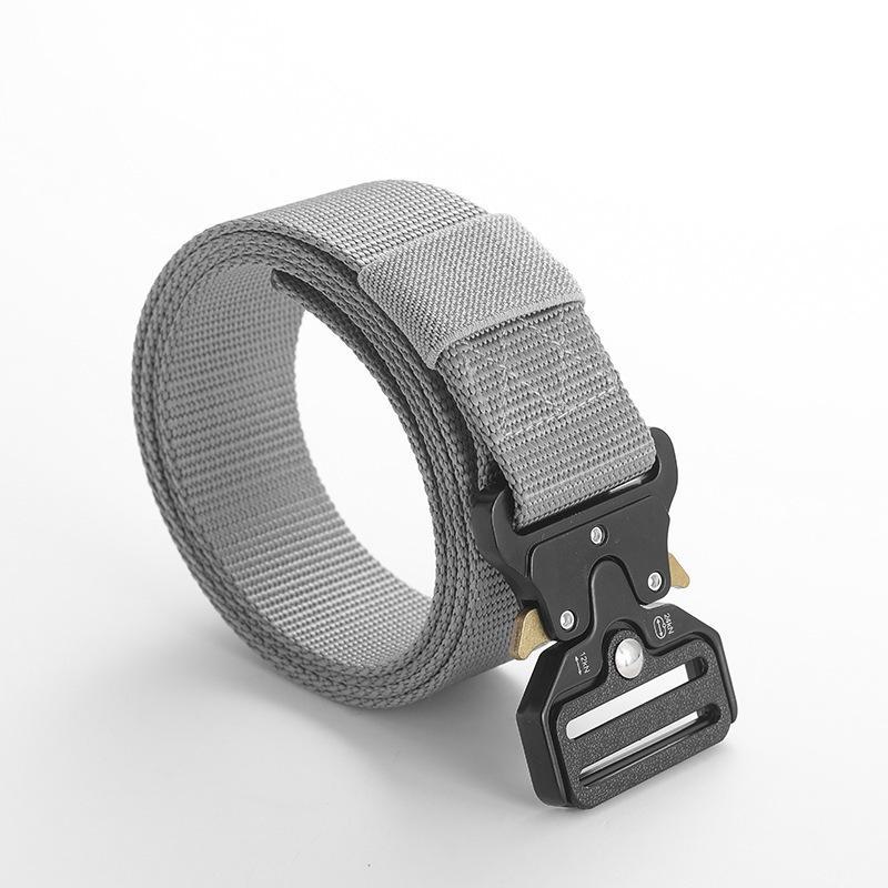 

Мужской тактический ремень из парусины с пряжкой из сплава Snake Eye - многофункциональный военный стиль для тренировок на открытом воздухе из нейлона серый