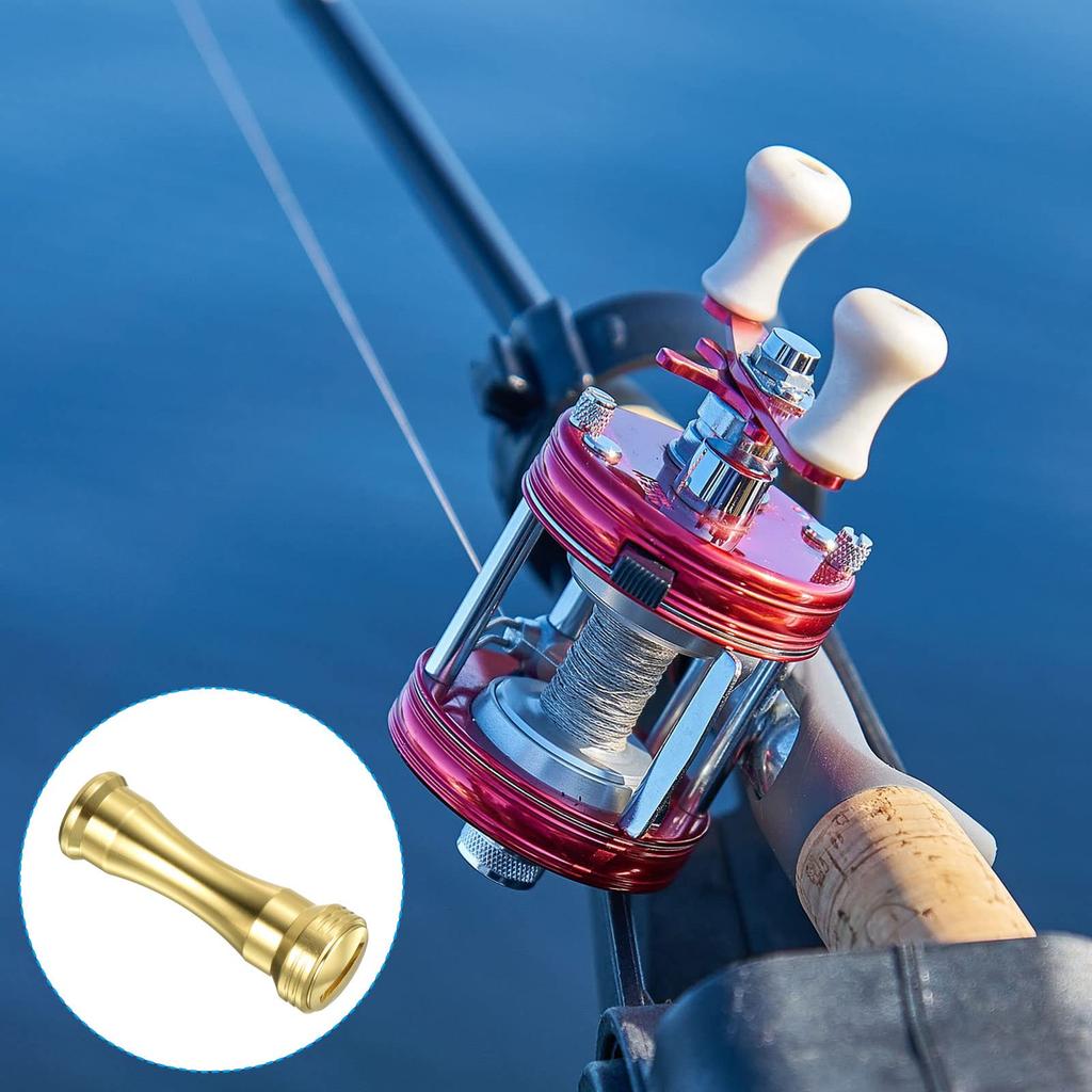 PATIKIL Reel Handle Knob Fishing Reel Power Handle for Reel Light Gold Replacement, Metal, Knob, S/D Accessories,