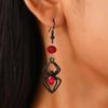 Gothic Vampire Bat Earrings For Women Vintage Red  Water Drop Pendant Earring Halloween Pagan Witch Ear Jewelry Gift