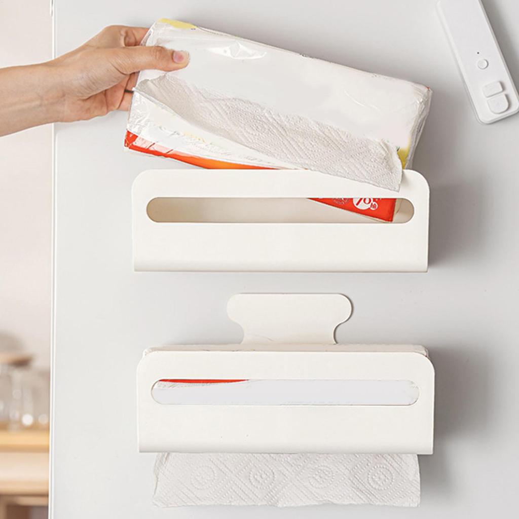 Suport magnetic pentru prosoape de hârtie de bucătărie, cutie de depozitare, suport pentru prosoape de hârtie, montat pe perete, recipient dispenser, organizator pentru frigider pentru