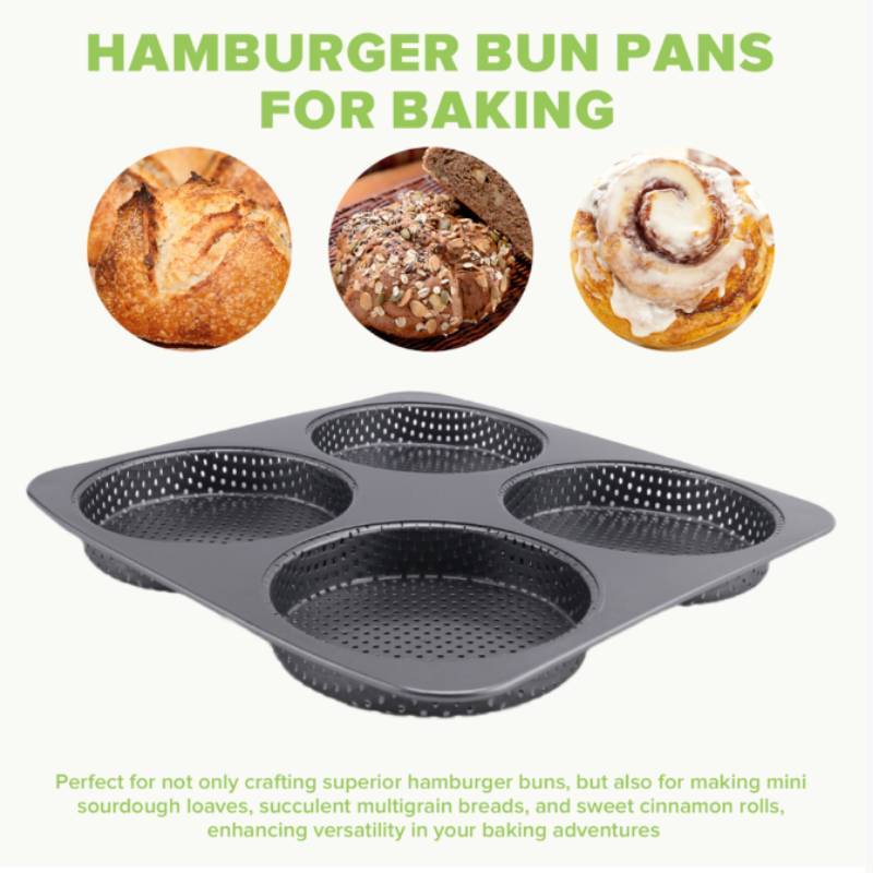 French Style Nonstick Bakery Mold With Punctured Loaf And Hot Dog Buns For Home Baking