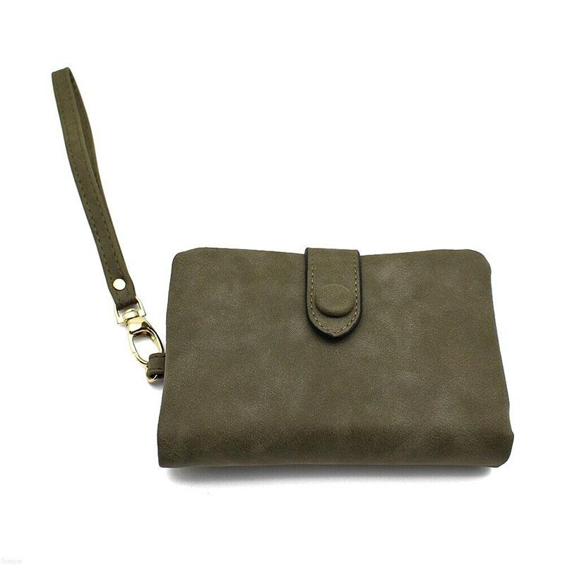

Жіночий матовий гаманець PU шкіряний гаманець Жіноча сумка для карток Клатч Гаманець Сумочка з затискачем для грошей зелений