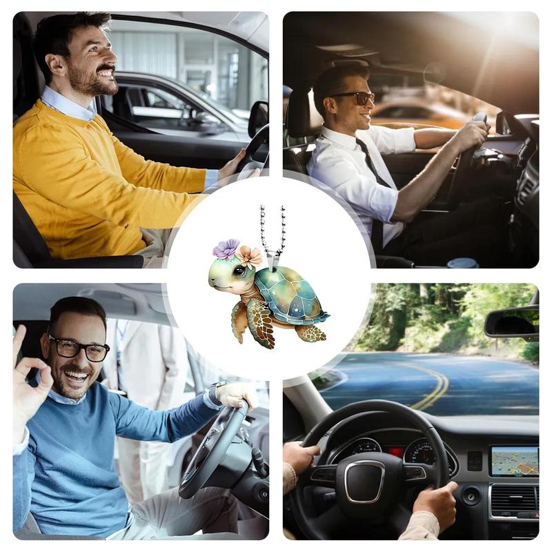 Pandantiv Auto Ornament Broască Țestoasă Creativ Accesorii Interioare Auto Farmec Acrilic 2D Pandantiv Accesoriu Interior Oglindă Retrovizoare Auto