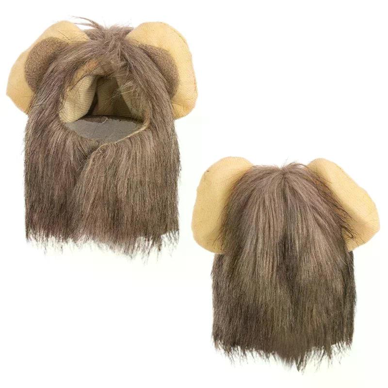 Cute Lion Mane Cat Wig Hat Cat Costume Cosplay Clothes Cap Dress Up Puppy Kitten Halloween Christmas Party Decoration Supplies