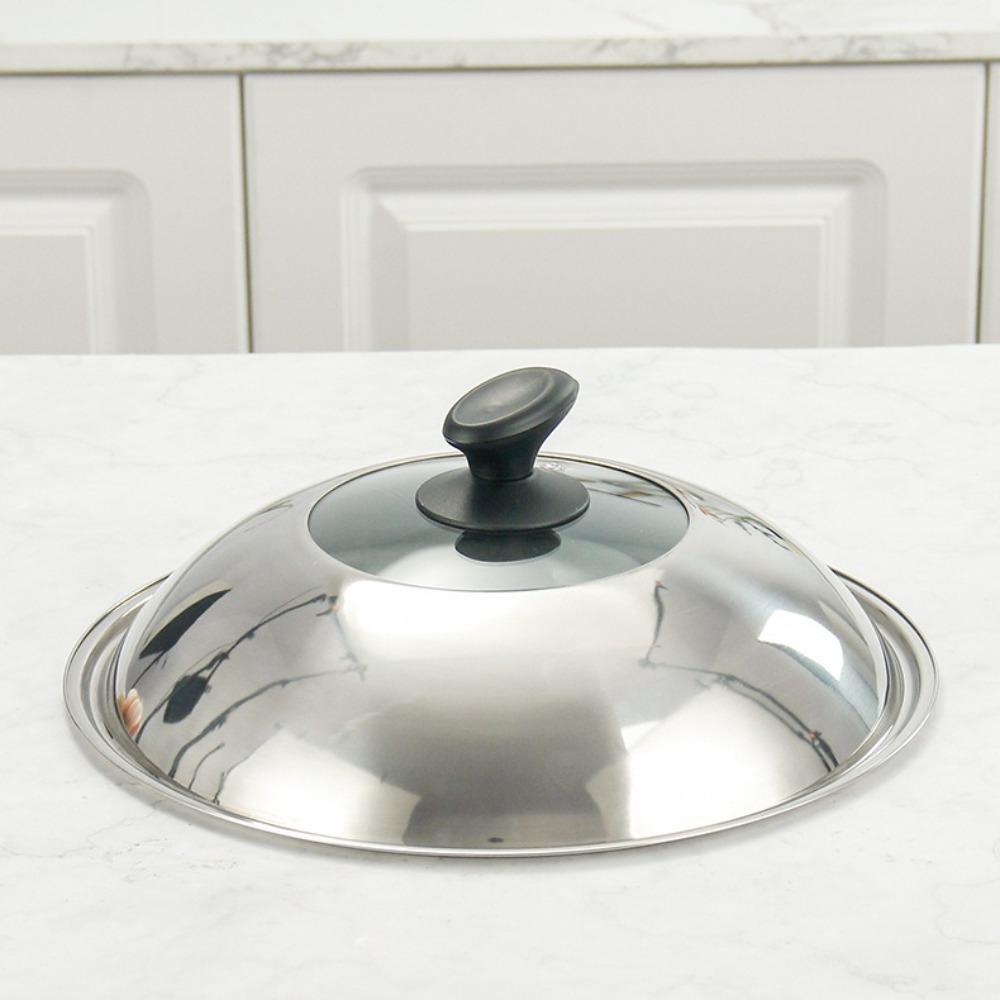 Pogrubiona Okrągła Pokrywka Ze Stali Nierdzewnej Kuchenna Pokrywka na Jedzenie Nowa Pokrywka na Wok do Gotowania Akcesoria Kuchenne