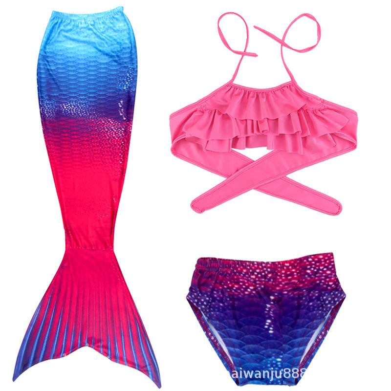 Mermaid Tail Children'S Swimsuit Girls Princess Clothes Girl Mermaid Baby Three-Piece Set