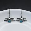 Retro Silver Color Dragonfly Animal Earrinsg Hook Dangle Earrings Party Women Elegant Jewelry