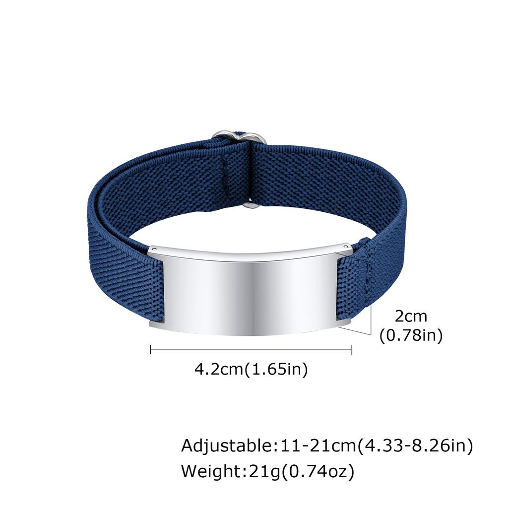 Customized Elastic Strap Stainless Steel Bracelets, Free Engrave Adjustable Wristband Bangle, Personalized Jewelry for Men Women