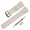 G-Shock Replacement Watch Band for Casio DW-5900, DW-6100, DW-6695, DW-6900, G-6900, GW-M5610, DW-5600E, and GW-6900 (J2, White/Silver Buckle)