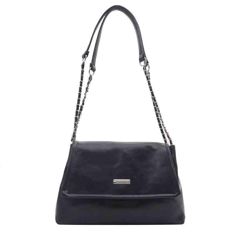 

Нішевий модний ланцюжок портативна велика сумка жіноча 2024 нова проста сумка-тоут повсякденна універсальна однотонна сумка під пахву синій