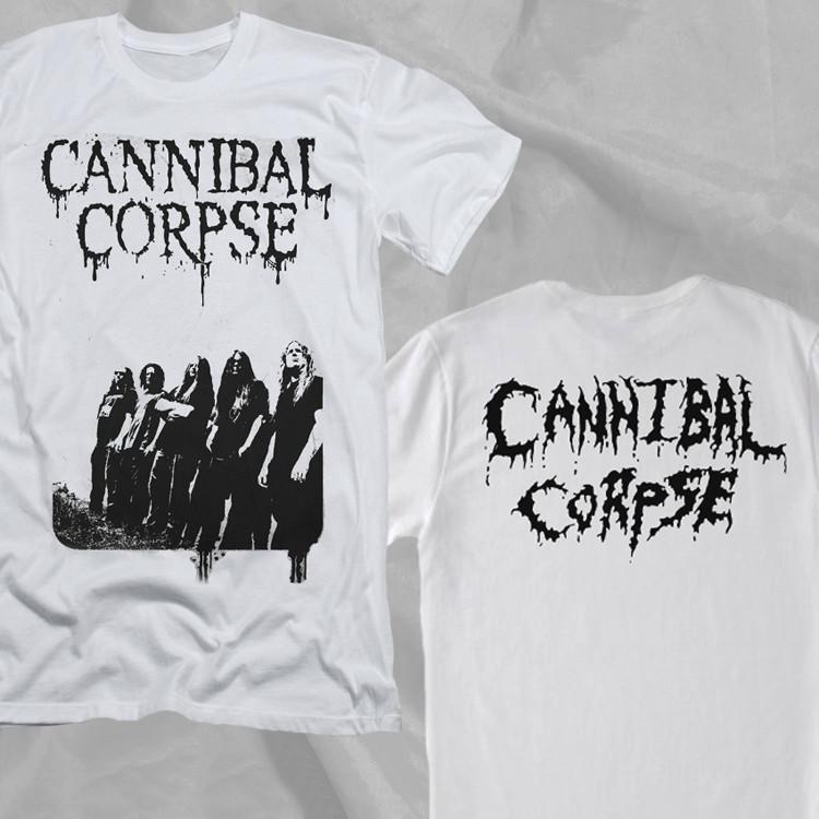 Cannibal Corpse Band Members Black and White Double Sided T-Shirt L