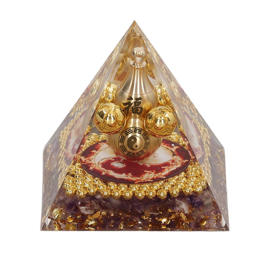 Crystal Pyramid Healing Balance Energy Hand Crafted Tabletop Pyramid Decoration for Home Office