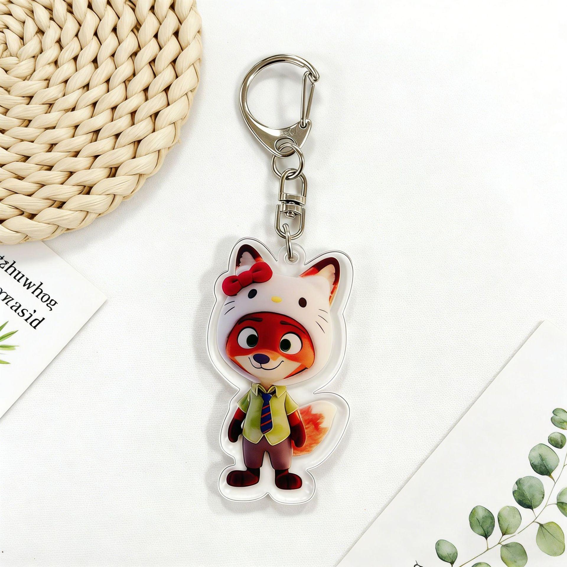 Zootopia Madness Judith Nick Acrylic Keychain Couple Backpack Cute Cartoon Gift Y2k Fashion Toys Anime Cartoon Frind