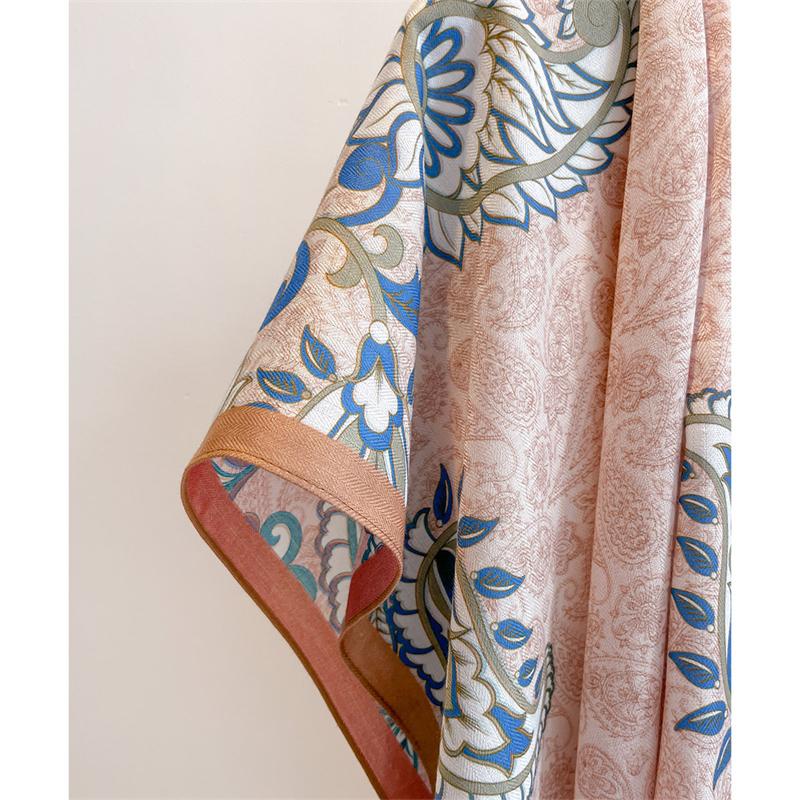 Paisley Print Double Face Luxury Women Scarf Shawl Cotton Linen Feeling Designer Muslim Hijab Wrap Turban Pashmina