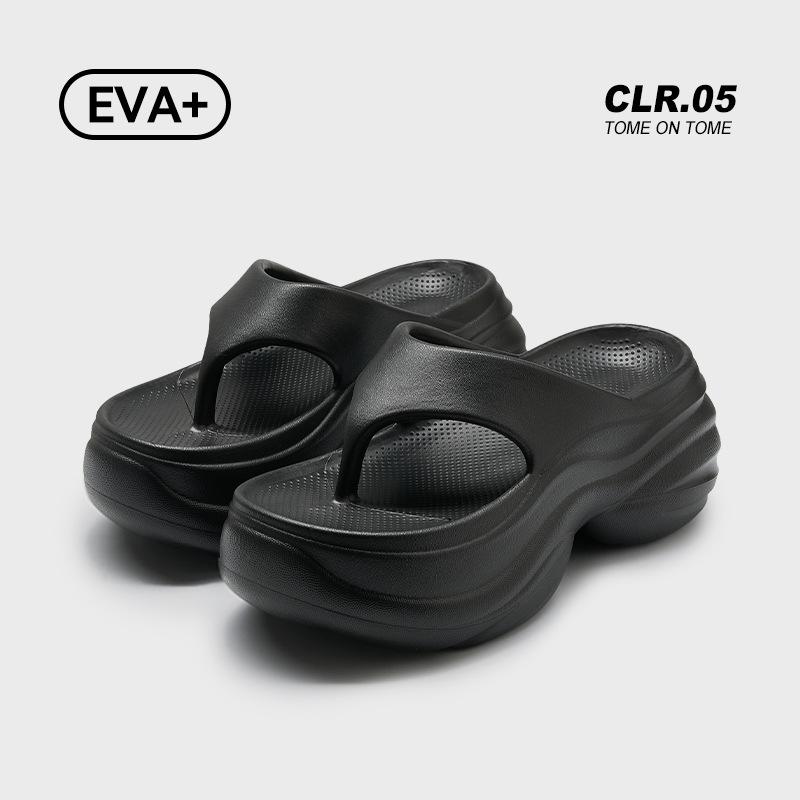 

Женские летние модные универсальные крутые шлепанцы на платформе высотой 7,5 см, носите нескользящие шлепанцы 38/39 (suitable for size 37/38) чёрный