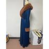 Women'S Long-Sleeved Long-Style Thickened Gold Velvet Dress Fur Collar Jacket Dress