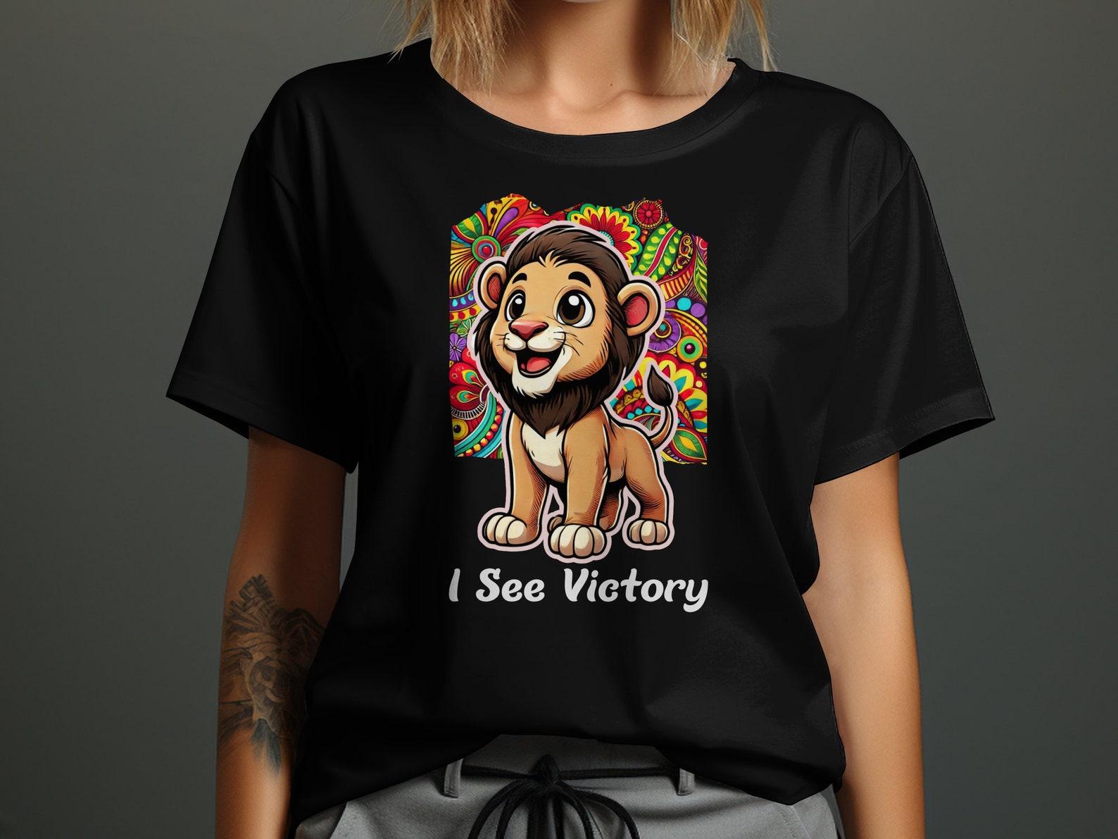 Lion Cartoon Kids T-Shirt, Motivational Apparel 150