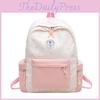 Color Simple Blocked Star Pattern Student Backpack For Girls Daily Use School