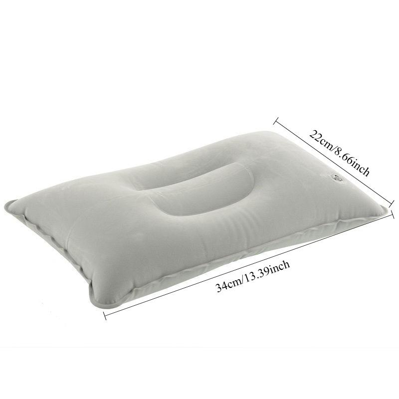 1PC flocking square nap inflatable air pillow, outdoor camping cushion, travel flocking inflatable pillow