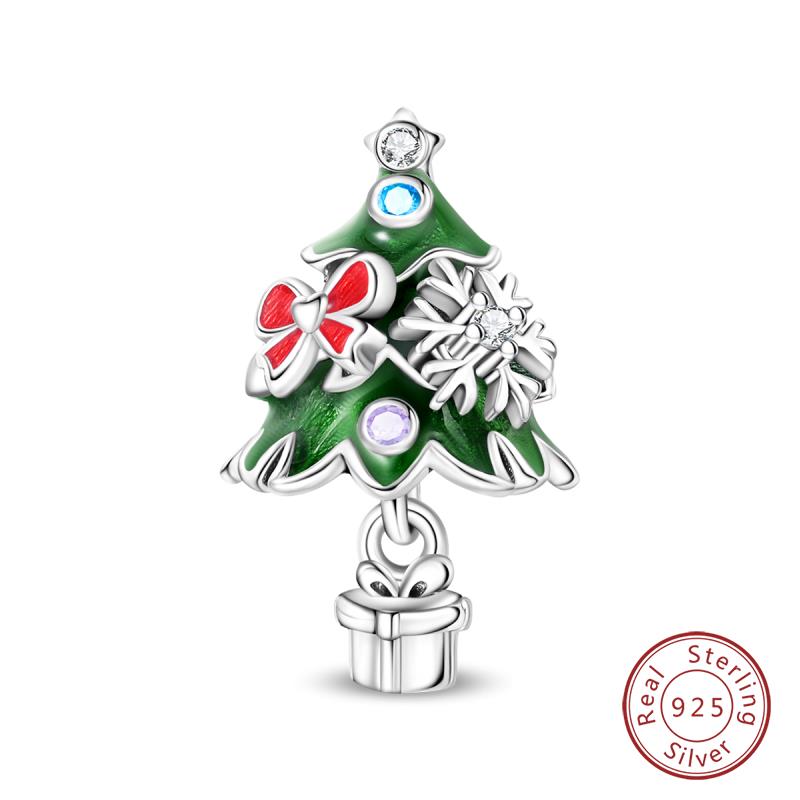 Original Copper Charms Beads Winter Snowflake Snowman Igloo Penguin Pendant Fit Bracelet Women Jewelry Gift