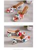 European & American Embroidered Open Toe High Heel Square Toe Sandals - Women's Plus Size, Chunky Heel, One-Strap Fashion Slippers
