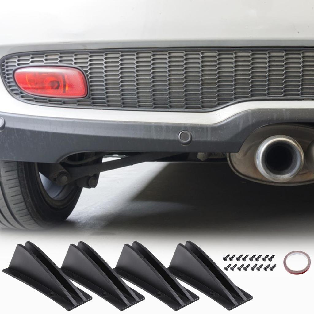 Rear Bumper Spoiler,Rear Bumper Lip ,4 Car Shaker Fin Wing Spoiler | Rear Bumper