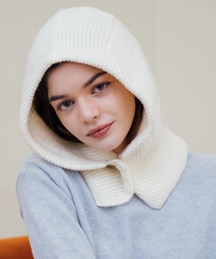 MACKY Millie Button Balaclava Ivory