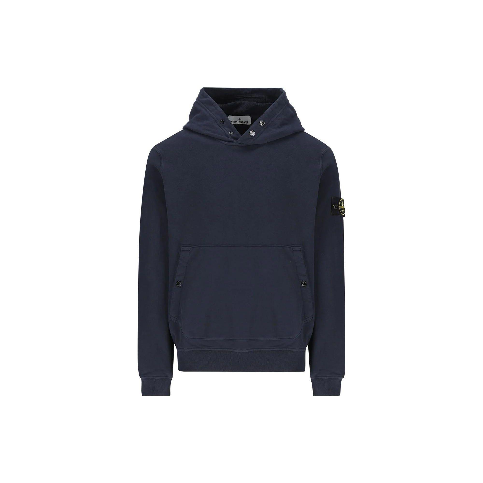 

STONE ISLAND Однотонная толстовка-пуловер с капюшоном и длинными рукавами с логотипом для мужчин, синяя 791561720-V0020 S