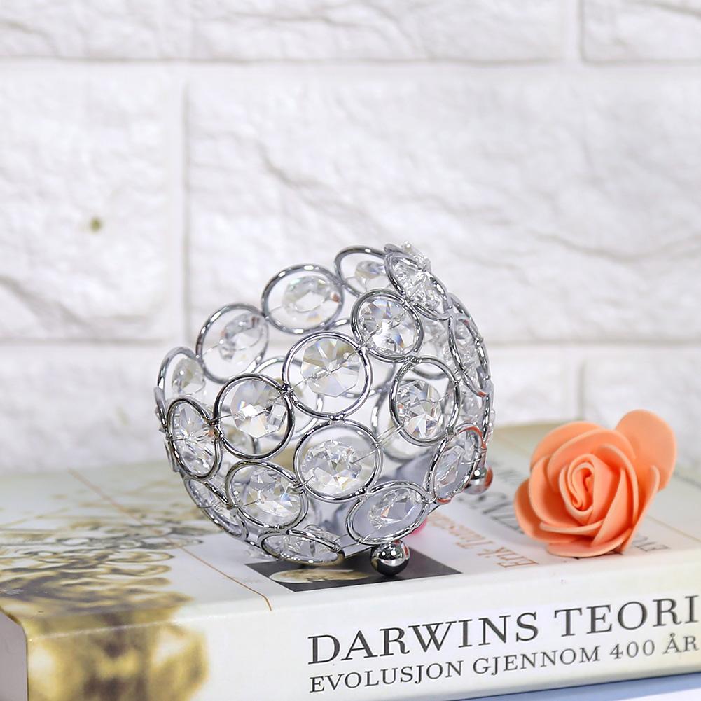 ZK40 Crystal Tea Light Candle Holders Wedding Decor Table Centerpieces