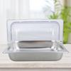 Clear Cover Stainless Steel Serving Pan Buffet Food Presentation Tray Condiment Dispenser for Restaurant Home Use