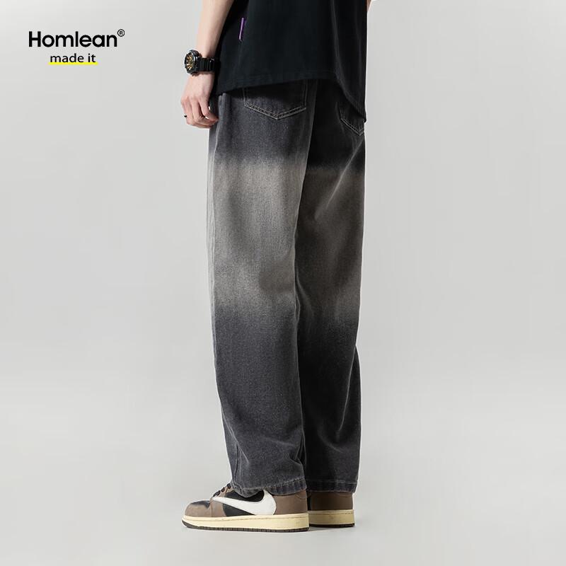 Homlean Herren SS506 Jeans im amerikanischen Retro-Loose-Stil