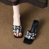 Fashion Outside Open Toe Slides Designer Luxury Pvc Chic Elegant Shoes Non Slip New Style Clappers Women's Slippers and Ladies Sandals