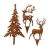Silhouette-Pfahl Weihnachts-Gartendekoration Metall-Terrassen-Dekoration Vielseitige Kunst-Dekoration für Feiertags-Außenbereich
