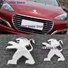 UWSQ6 ABS Parrilla Delantera de Capó de Coche Emblema de Maletero Trasero Insignia Pegatina Para Peugeot 308 508 logo delantero y trasero logo de parrilla