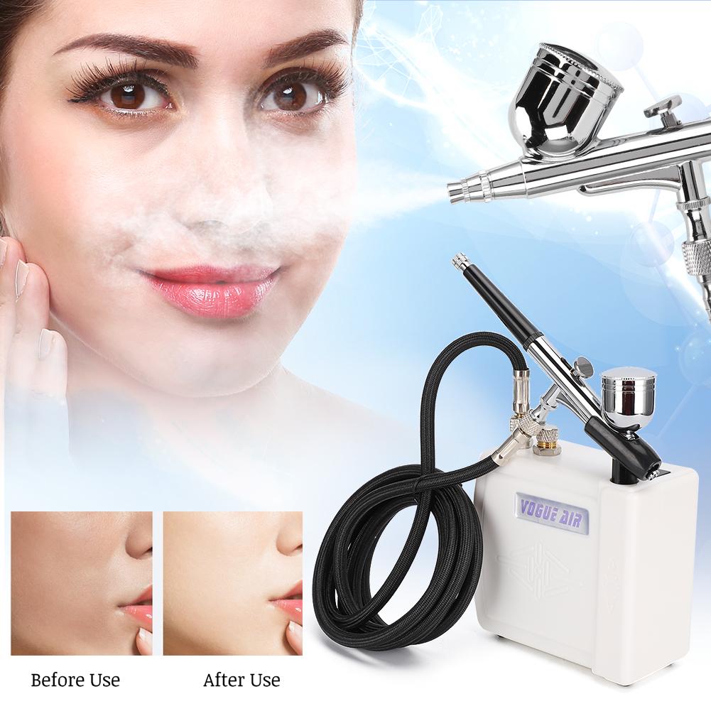 Airbrush Makeup Kit Spray Gun Beauty Airbrush Kit for Beauty Salon Home WhiteEU Plug 220V