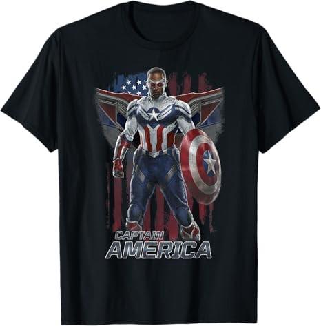 Falcon Winter Soldier Captain America Flag TShirt Unisex S