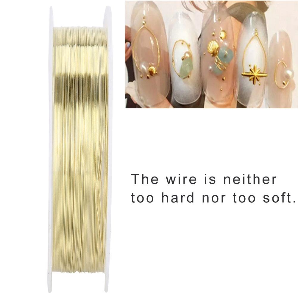 Beads String Jewelry Accessories Nail Art Manicure Metal Copper Wire Thread(Gold)