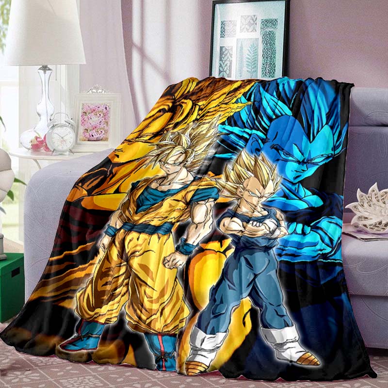 Dragon Ball Print Blanket Warm Comfortable Flannel Blanket for Bedrooms, Sofas, Beds, Chairs, Picnics, Travel -LXR18