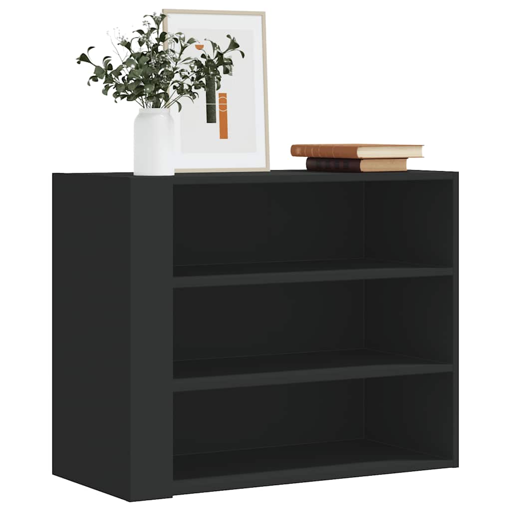 Vidaxl Szafka Wisząca, Czarna, 75X35X60 Cm, Materiał Drewnopochodny