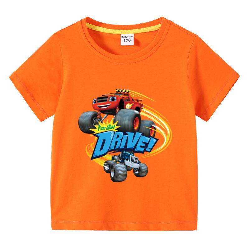 Blaze And The Monster Machines Cartoon Funny Tshirt Childrens Summer Short Sleeved Tees Girls Boys Tops Clothes Birthday Gift
